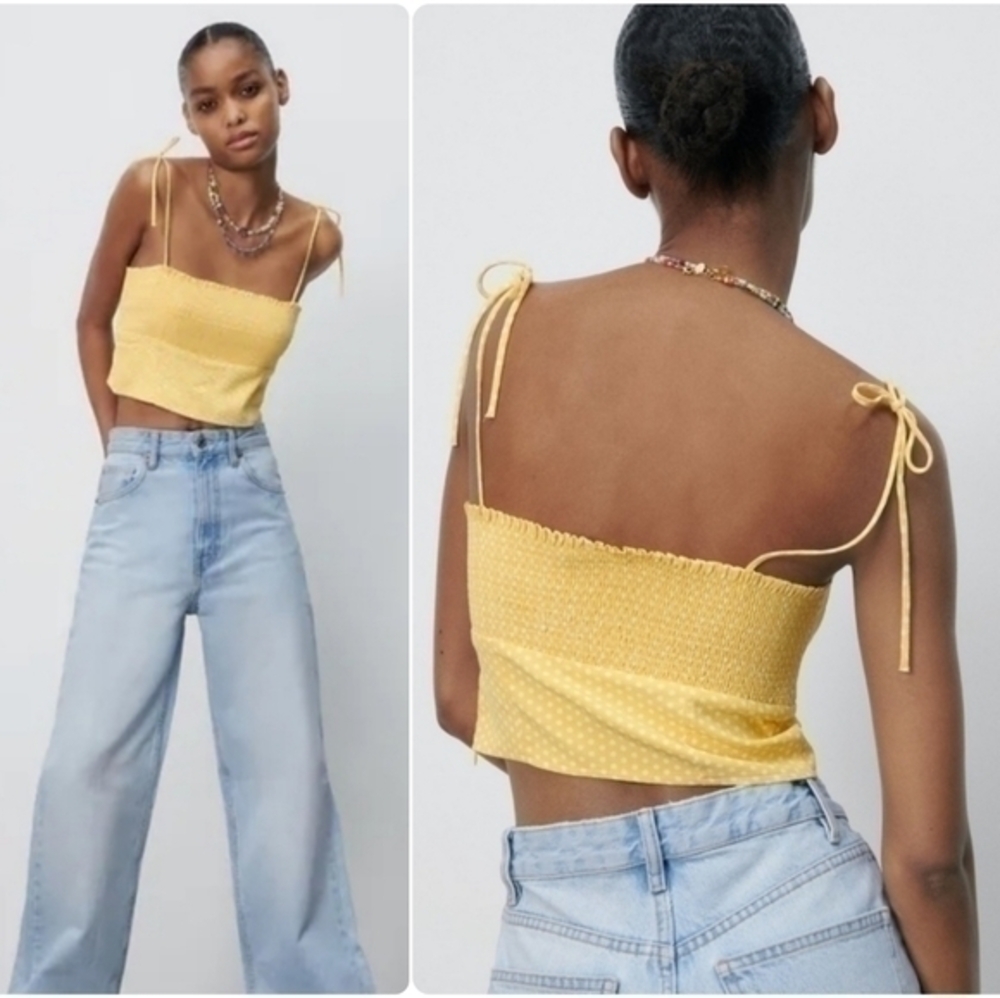 Zara Polka Dot Cropped Top
